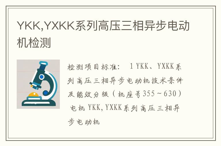 YKK,YXKK系列高压三相异步电动机检测