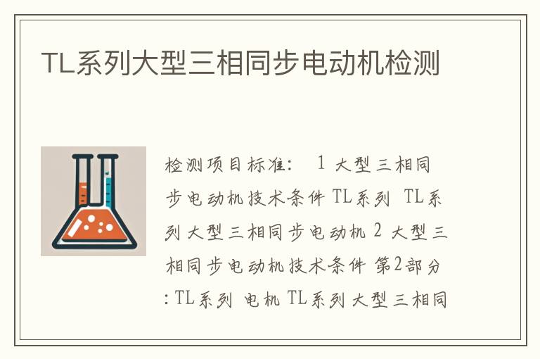 TL系列大型三相同步电动机检测