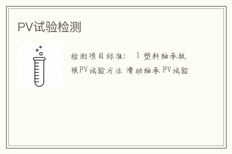 PV试验检测